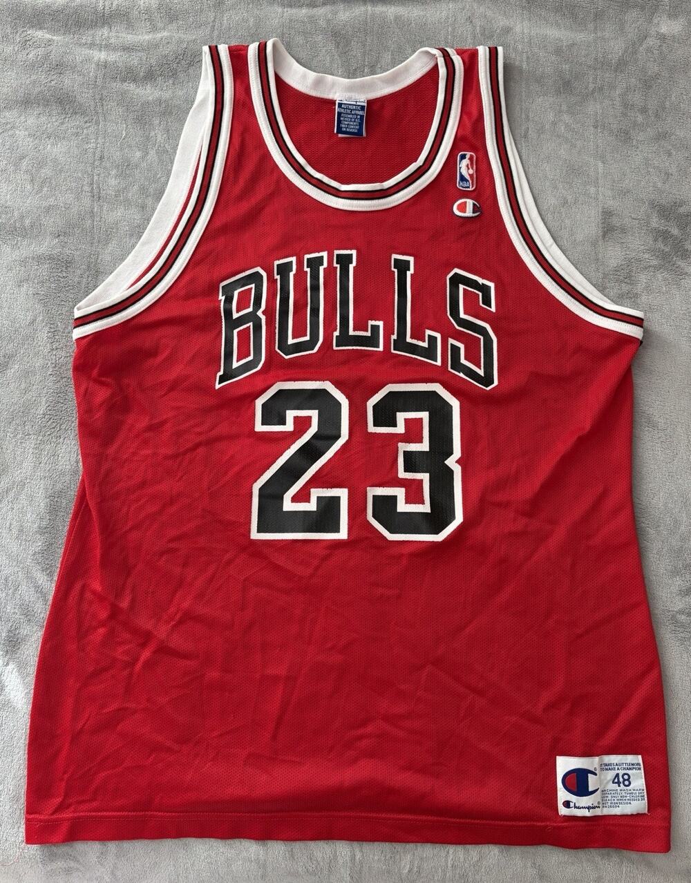 Vintage Michael Jordan Chicago Bulls Jersey - Champion, Size 48, Red #23